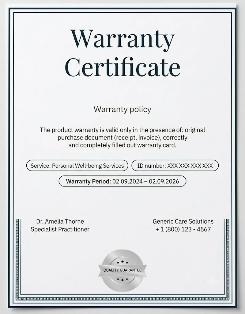 Warranty certificate